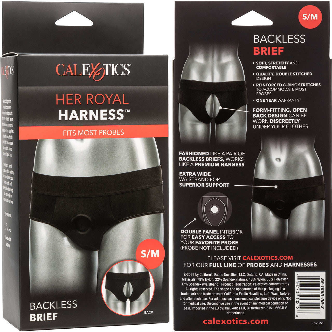 Her Royal Harness Backless Brief Strap-On Harness by CalExotics - Small / Medium