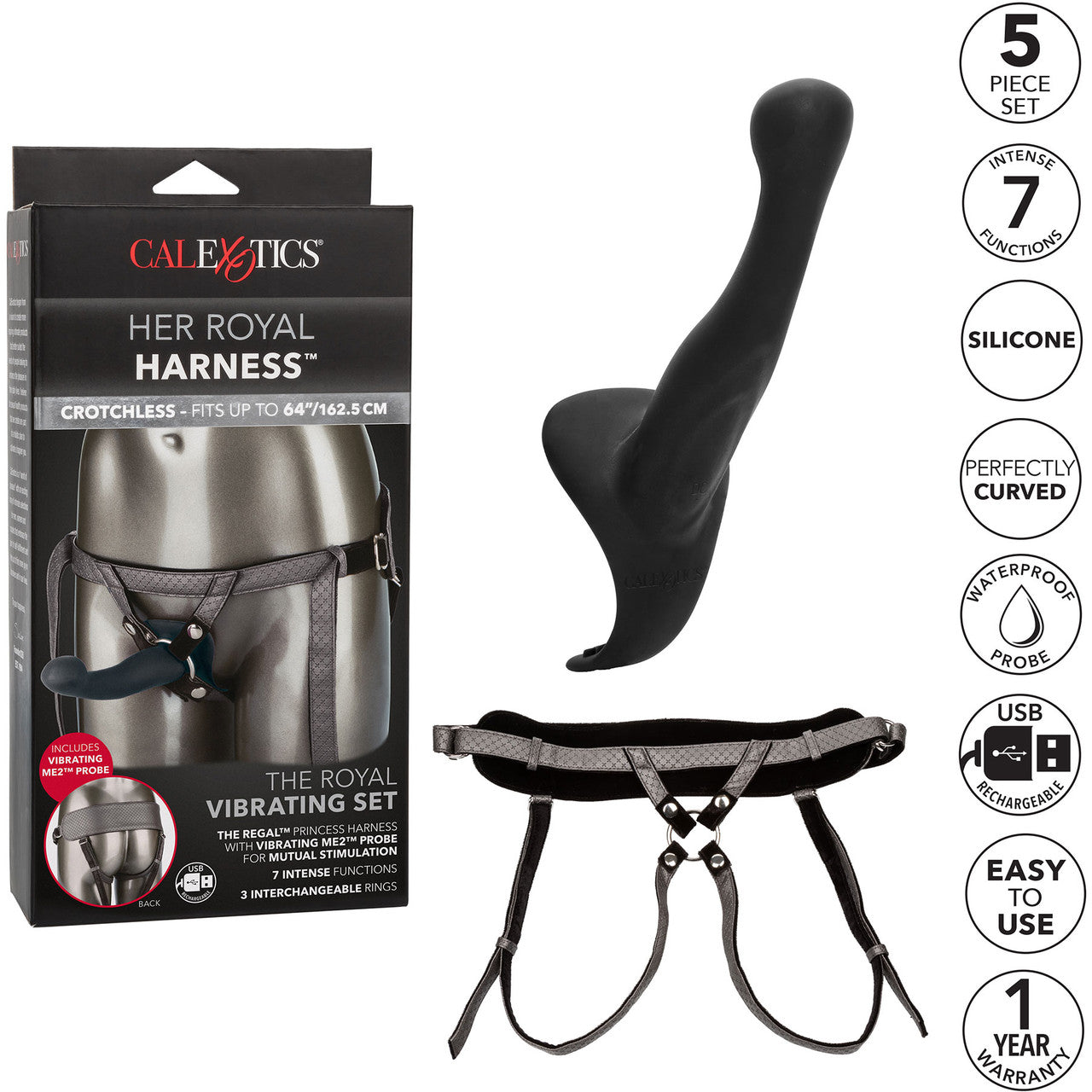 Her Royal Harness The Royal Vibrating Set With Vibrating Silicone Probe By CalExotics