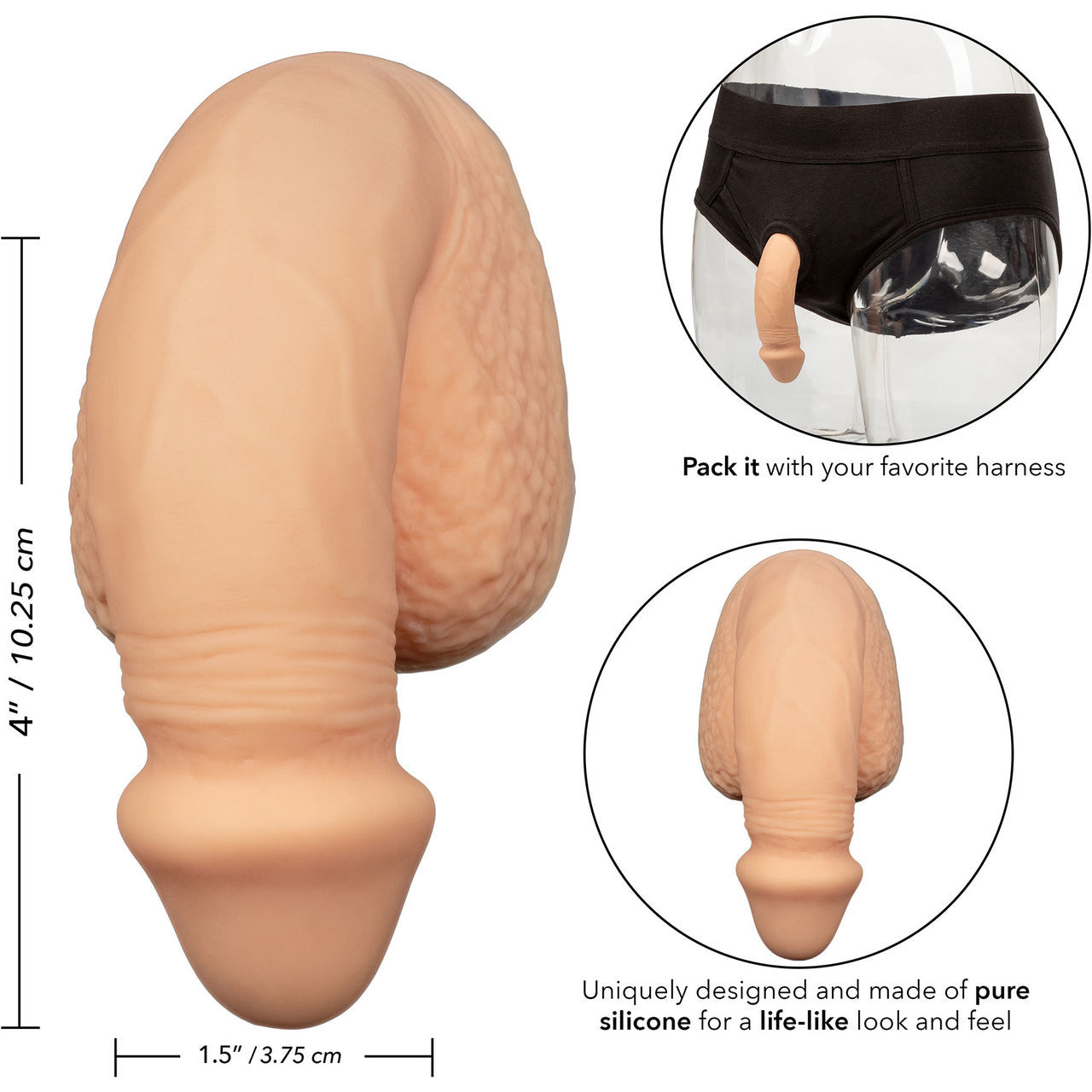 Packer Gear Silicone Packing Penis 4" / 10.25 cm By CalExotics - Vanilla