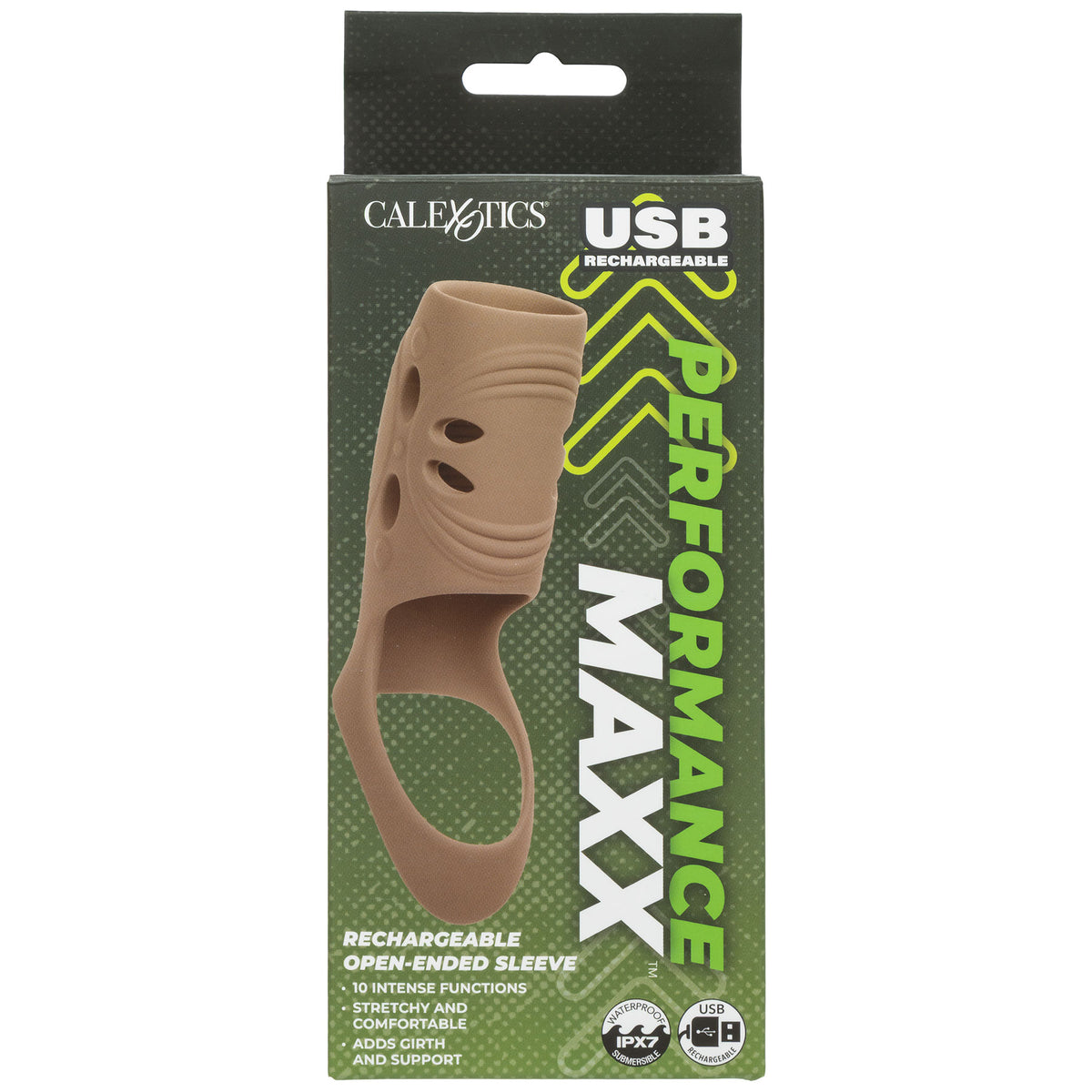 Performance Maxx™ Rechargeable Open-Ended Sleeve By CalExotics - Caramel