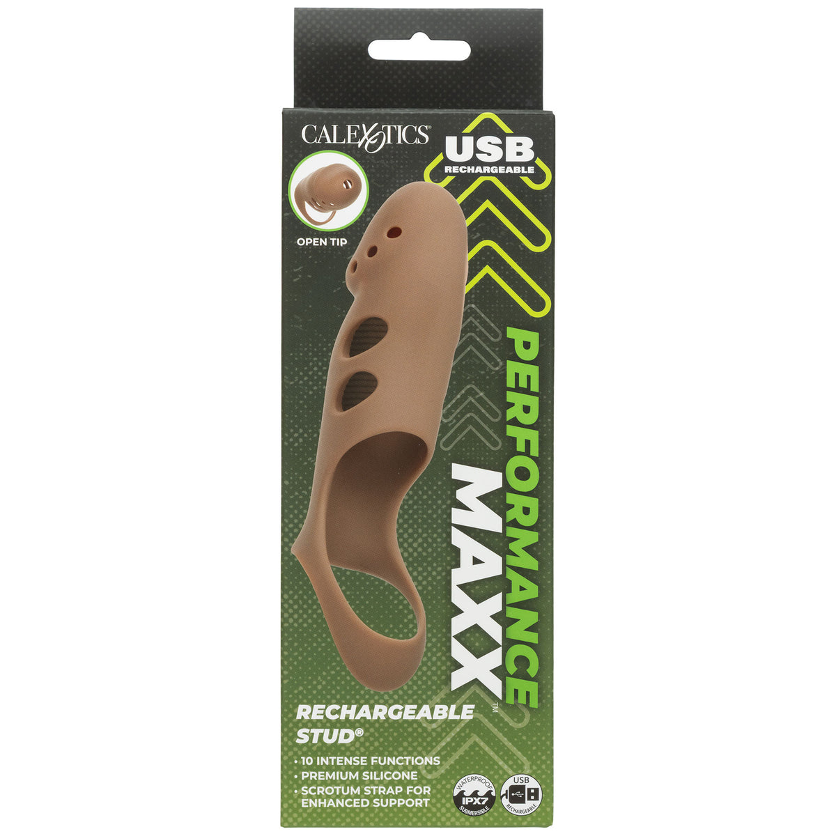 Performance Maxx™ 7.5" Vibrating Stud Sleeve By CalExotics - Caramel