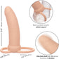 Performance Maxx Rechargeable Thick Waterproof Vibrating 5.5" Silicone Dual Penetrator By CalExotics - Vanilla