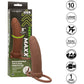 Performance Maxx Rechargeable Thick Waterproof Vibrating 5.5" Silicone Dual Penetrator By CalExotics - Chocolate