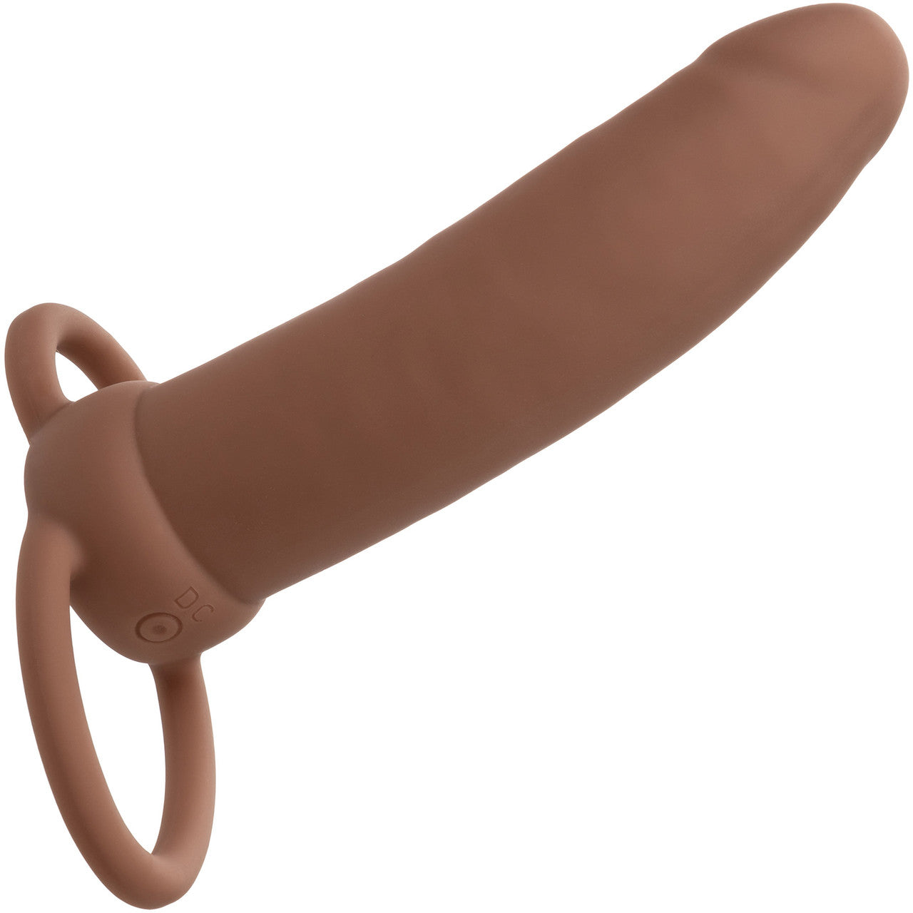 Performance Maxx Rechargeable Thick Waterproof Vibrating 5.5" Silicone Dual Penetrator By CalExotics - Chocolate