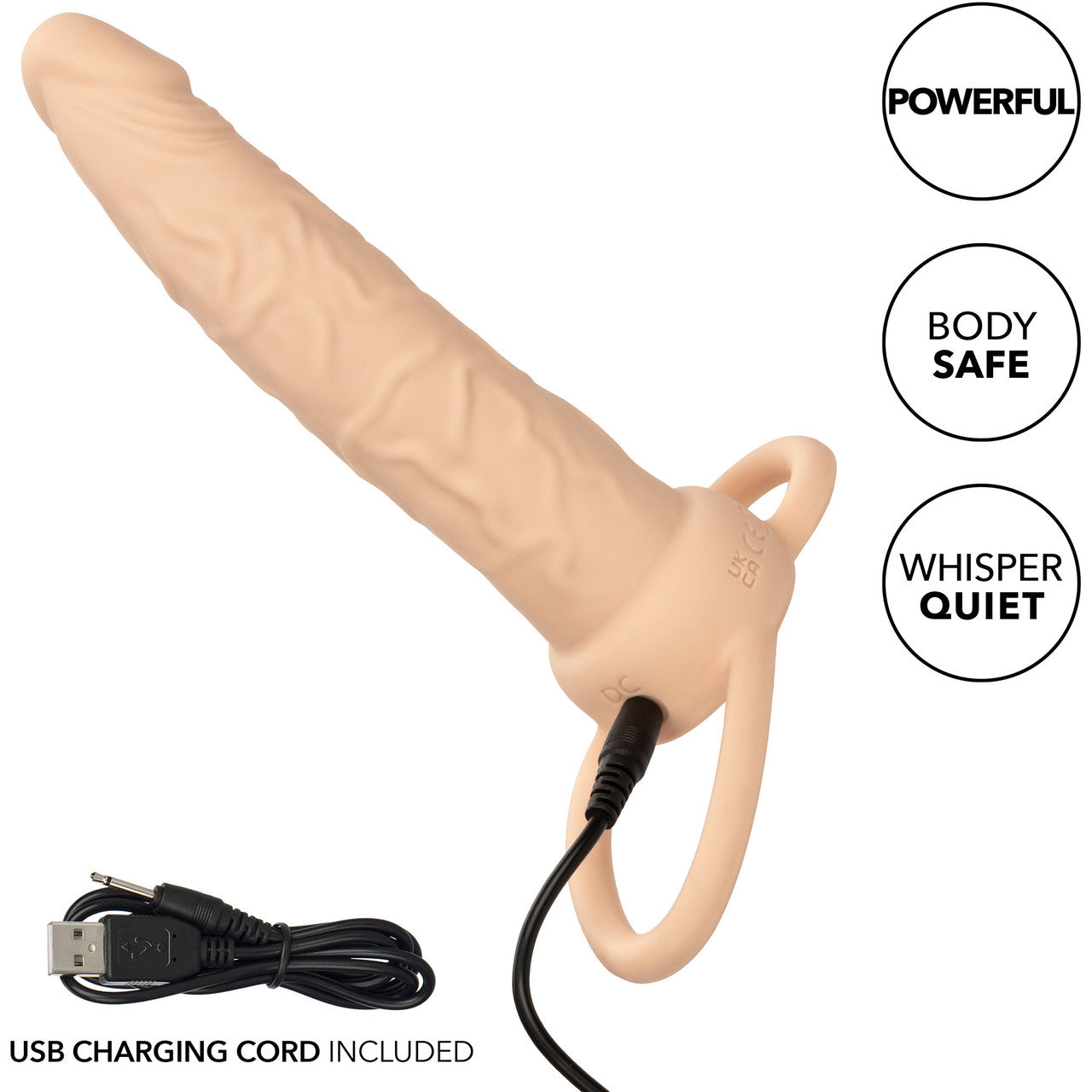 Performance Maxx Rechargeable Vibrating 5.5" Silicone Dual Penetrator - Vanilla