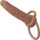 Performance Maxx Rechargeable Vibrating 5.5" Silicone Dual Penetrator - Chocolate