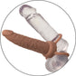 Performance Maxx Rechargeable Vibrating 5.5" Silicone Dual Penetrator - Chocolate