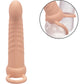 Performance Maxx Rechargeable Ribbed Waterproof Vibrating 6" Silicone Dual Penetrator By CalExotics - Vanilla