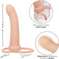 Performance Maxx Rechargeable Ribbed Waterproof Vibrating 6" Silicone Dual Penetrator By CalExotics - Vanilla