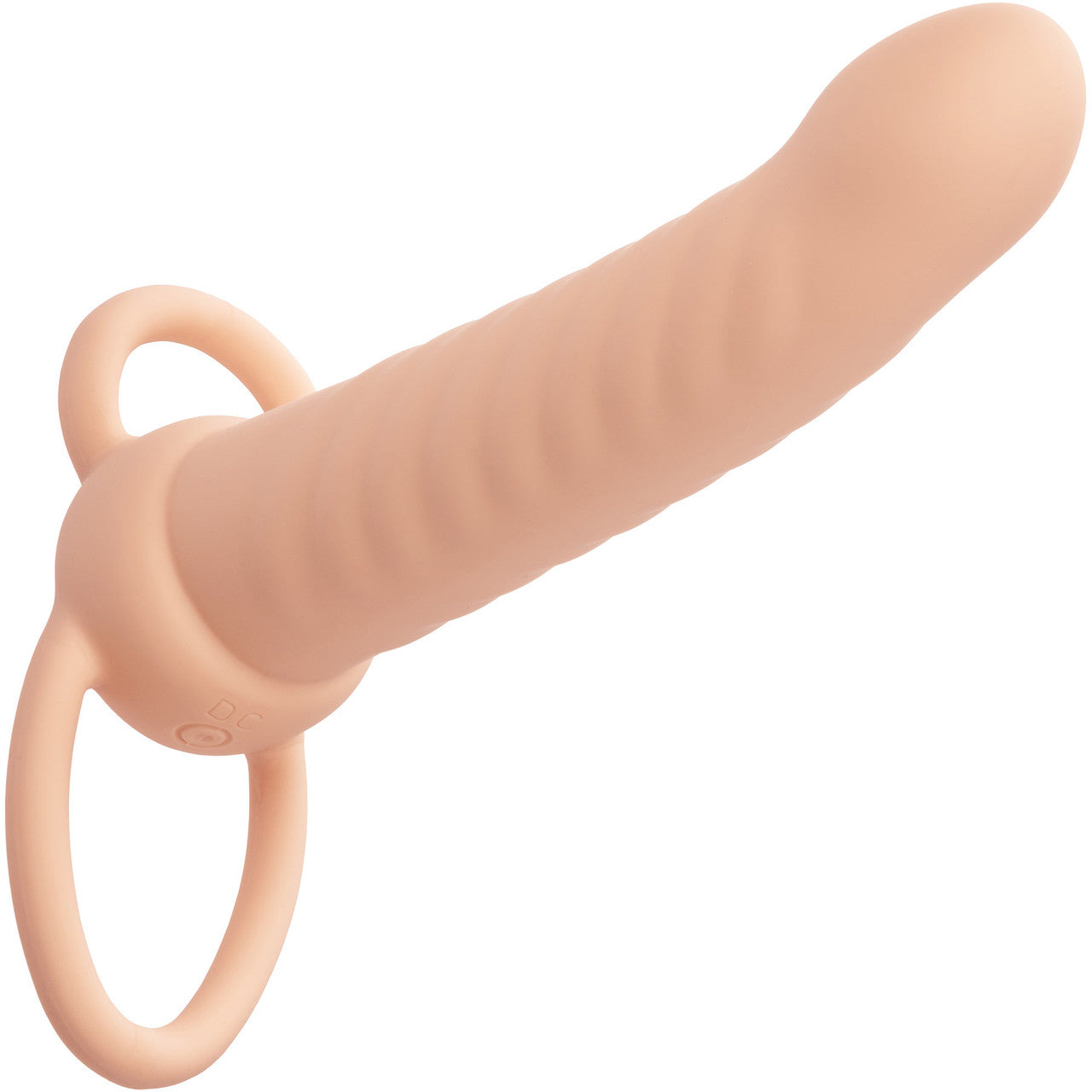 Performance Maxx Rechargeable Ribbed Waterproof Vibrating 6" Silicone Dual Penetrator By CalExotics - Vanilla