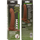 Performance Maxx Rechargeable Ribbed Waterproof Vibrating 6" Silicone Dual Penetrator By CalExotics - Chocolate