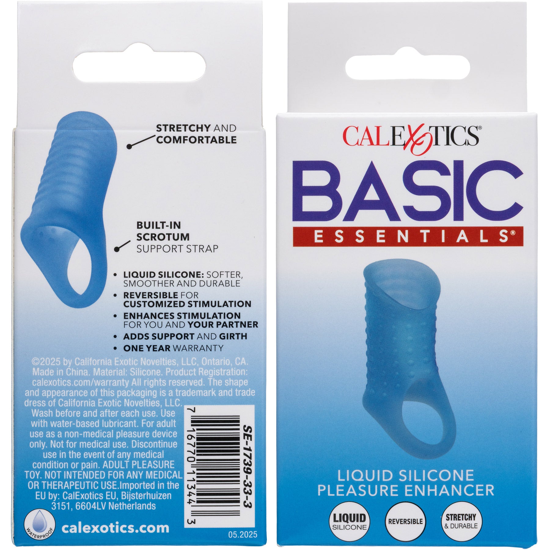 Basic Essentials® Liquid Silicone Pleasure Enhancer Penis Sleeve By CalExotics
