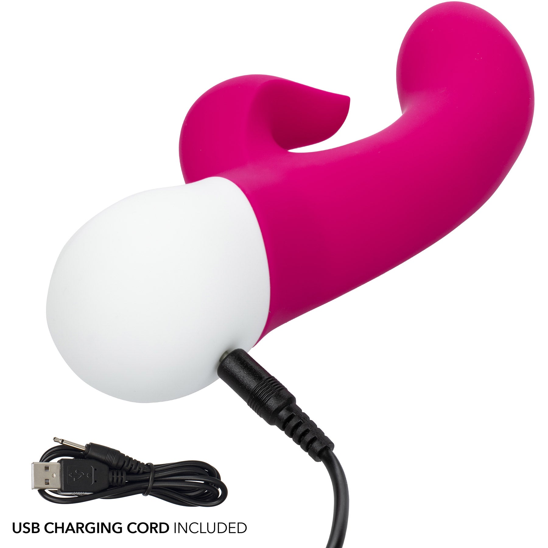 Basic Essentials® Rechargeable Dual Pleaser Silicone Rabbit Vibrator By CalExotics