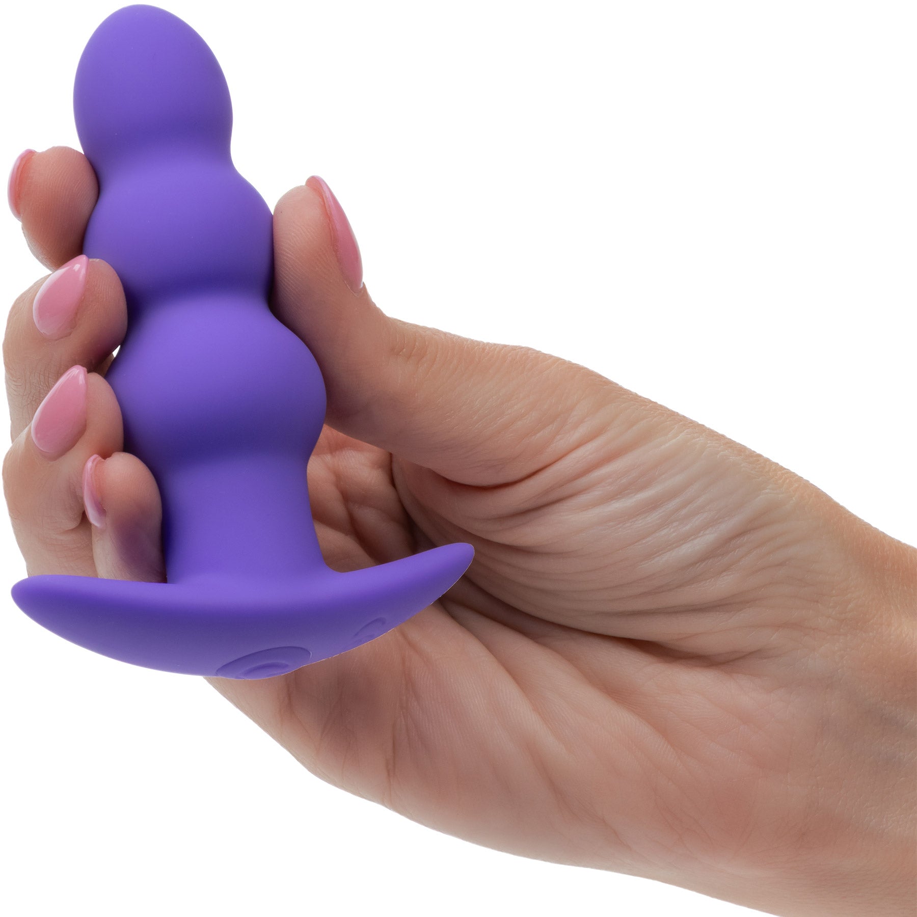 Basic Essentials® Rechargeable Beaded Probe Silicone Vibrating Butt Plug By CalExotics