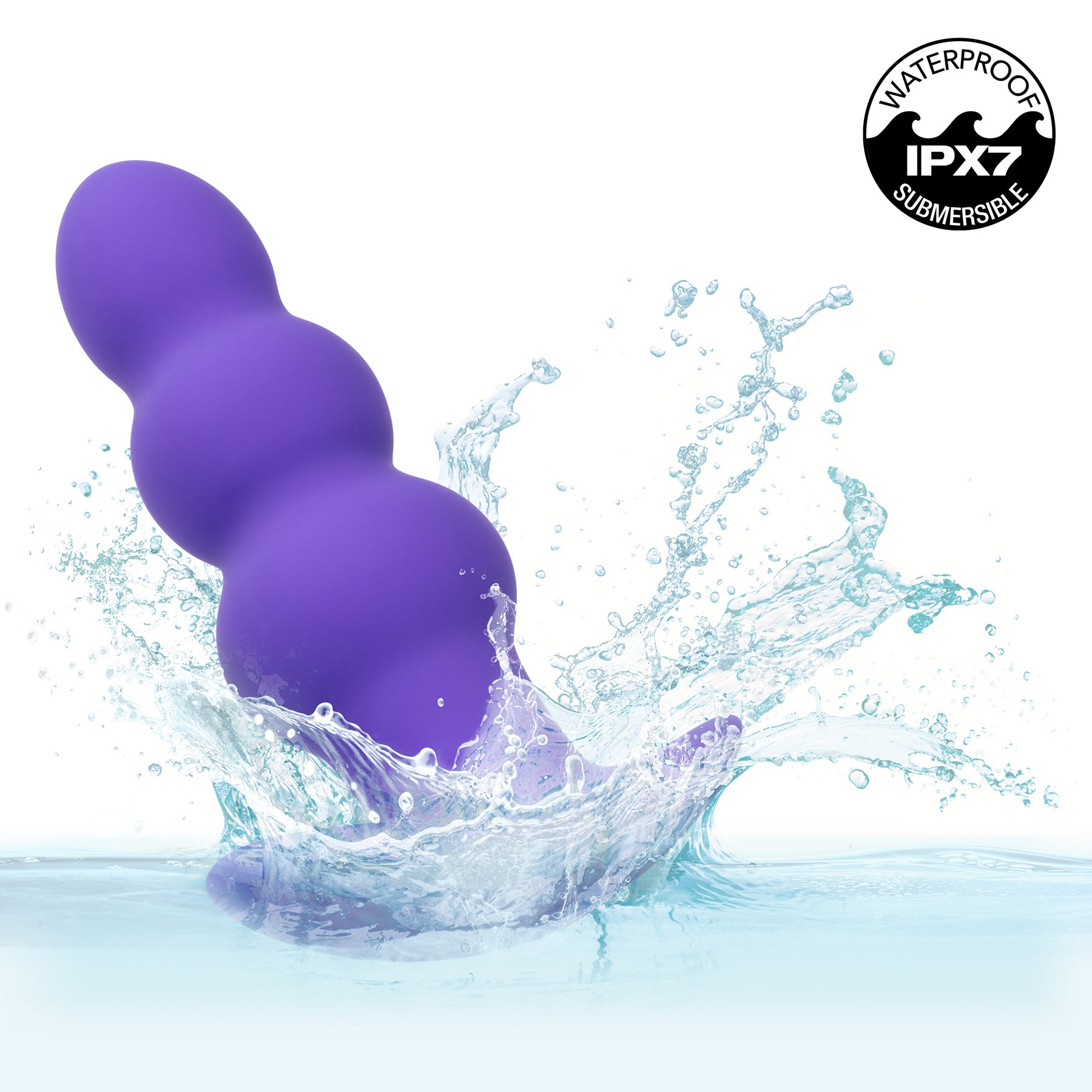 Basic Essentials® Rechargeable Beaded Probe Silicone Vibrating Butt Plug By CalExotics
