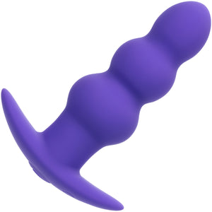 Basic Essentials® Rechargeable Beaded Probe Silicone Vibrating Butt Plug By CalExotics