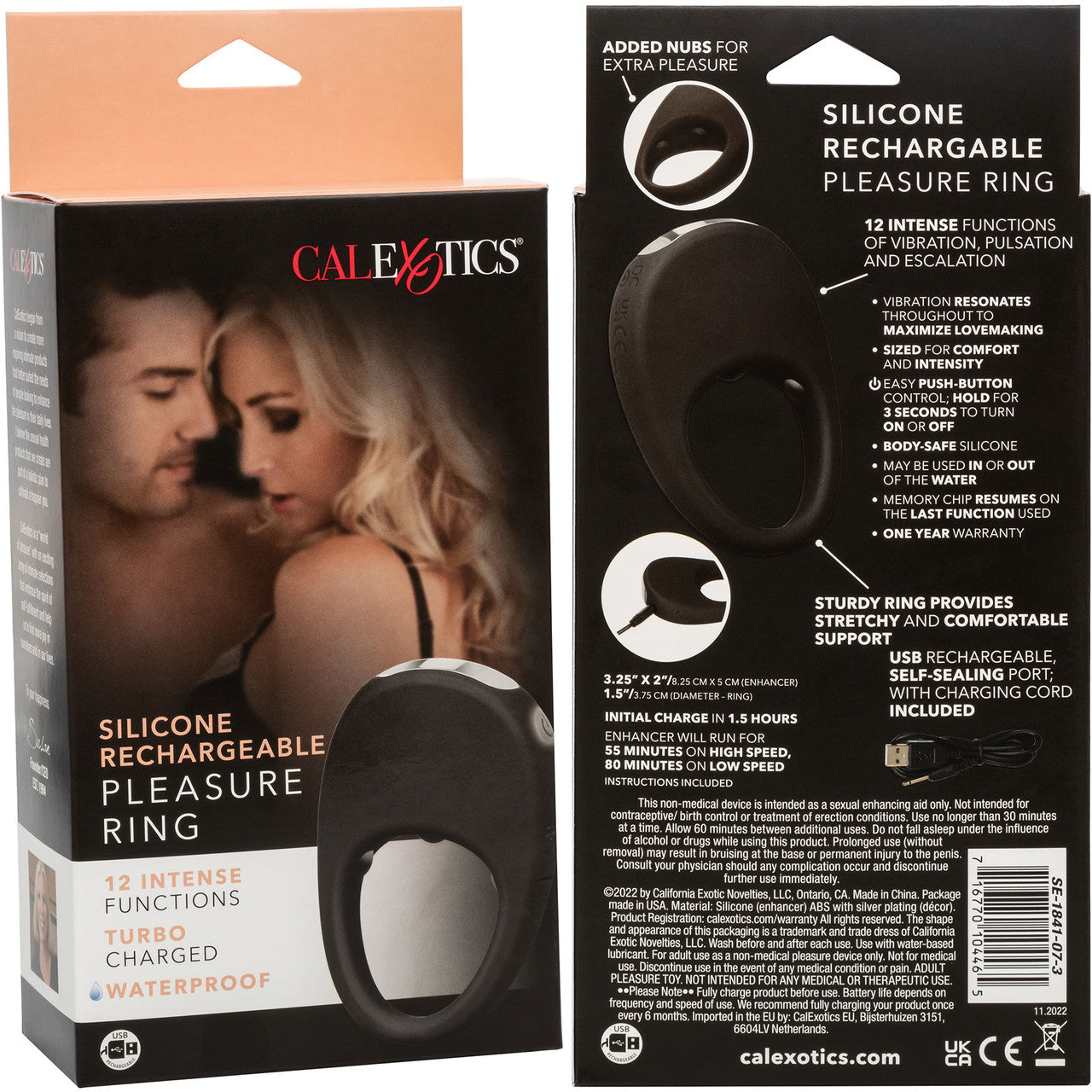 Silicone Rechargeable Pleasure Ring Vibrating Cock Ring By CalExotics Silicone Rechargeable Pleasure Ring Vibrating Cock Ring By CalExotics
