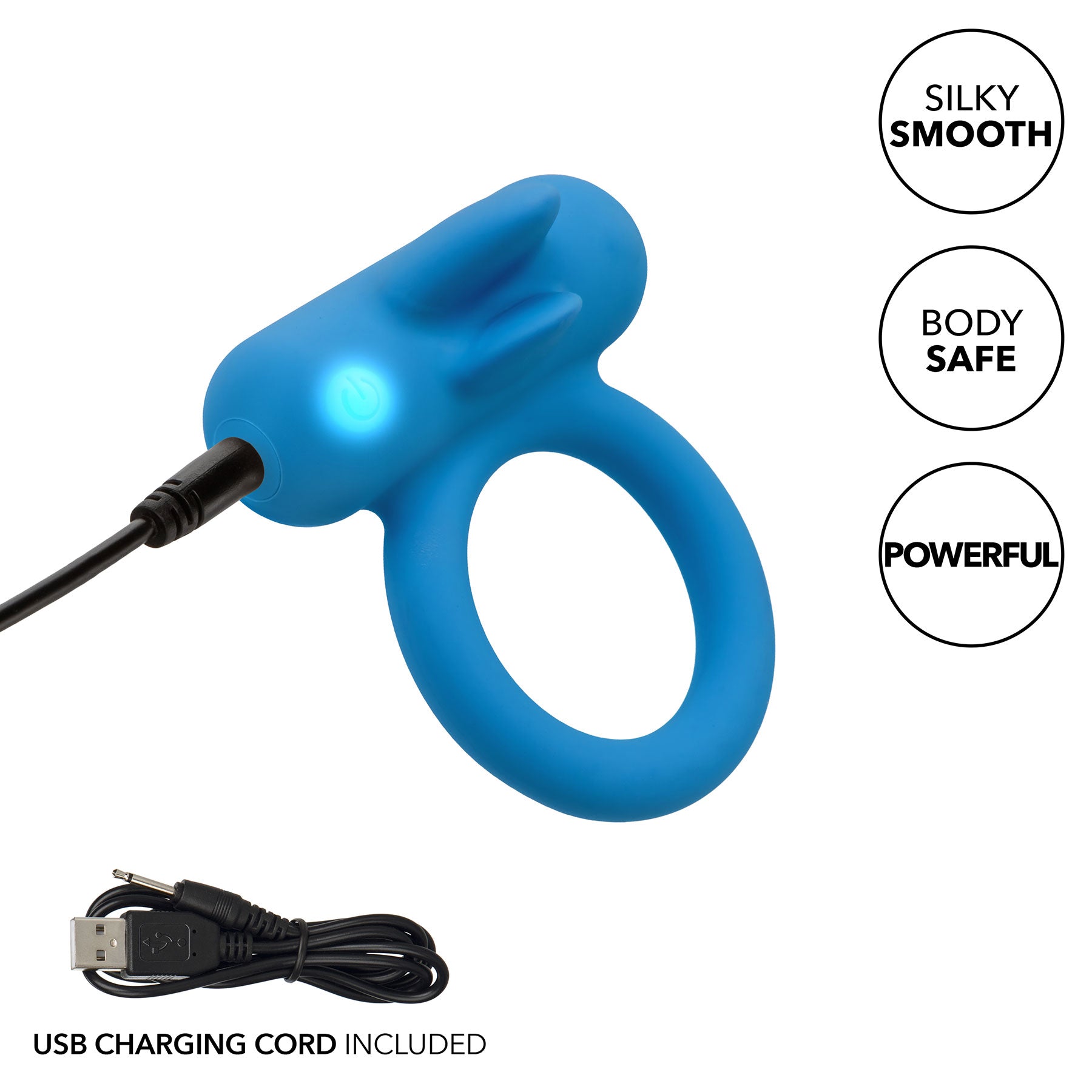 Silicone Rechargeable Double Trouble Vibrating Cock Ring By CalExotic Silicone Rechargeable Double Trouble Vibrating Cock Ring By CalExotic