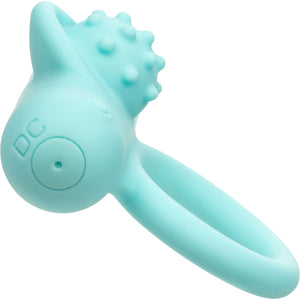 Silicone Rechargeable Nubby Lover's Delight Vibrating Cock Ring By CalExotics - Teal