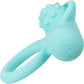 Silicone Rechargeable Nubby Lover's Delight Vibrating Cock Ring By CalExotics - Teal