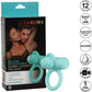 Silicone Rechargeable Nubby Lover's Delight Vibrating Cock Ring By CalExotics - Teal