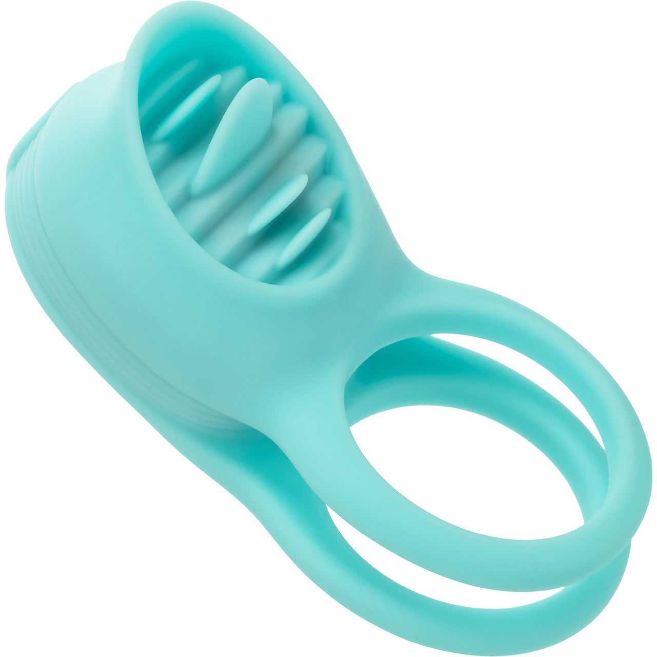 French Kiss Enhancer Silicone Rechargeable Waterproof Cock Ring By CalExotics - Blue