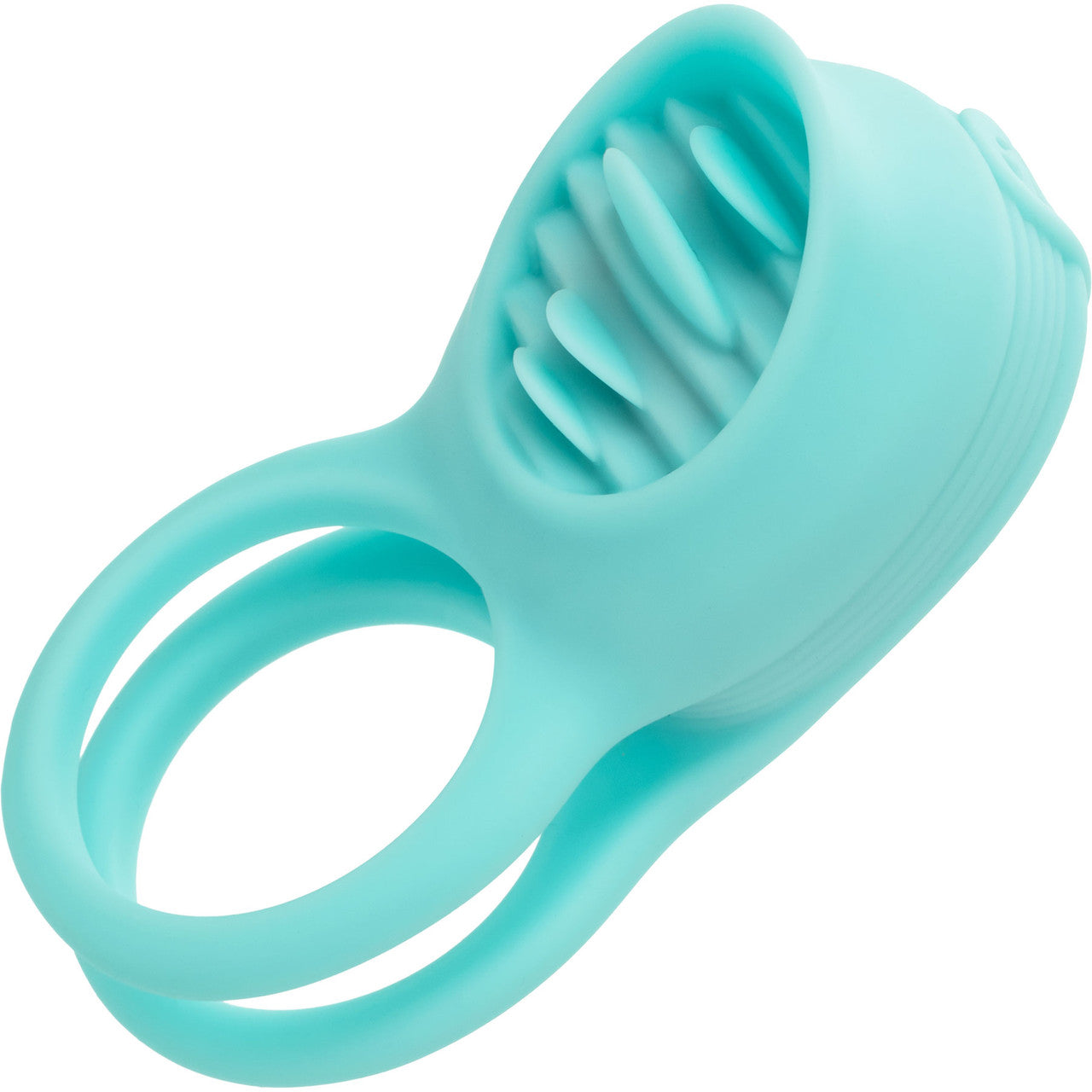 French Kiss Enhancer Silicone Rechargeable Waterproof Cock Ring By CalExotics - Blue