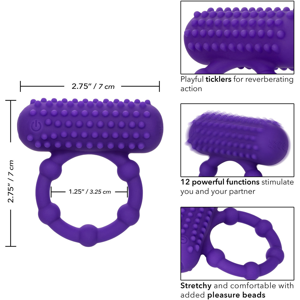 Silicone Rechargeable 5 Bead Maximus Vibrating Cock Ring By CalExotics Silicone Rechargeable 5 Bead Maximus Vibrating Cock Ring By CalExotics