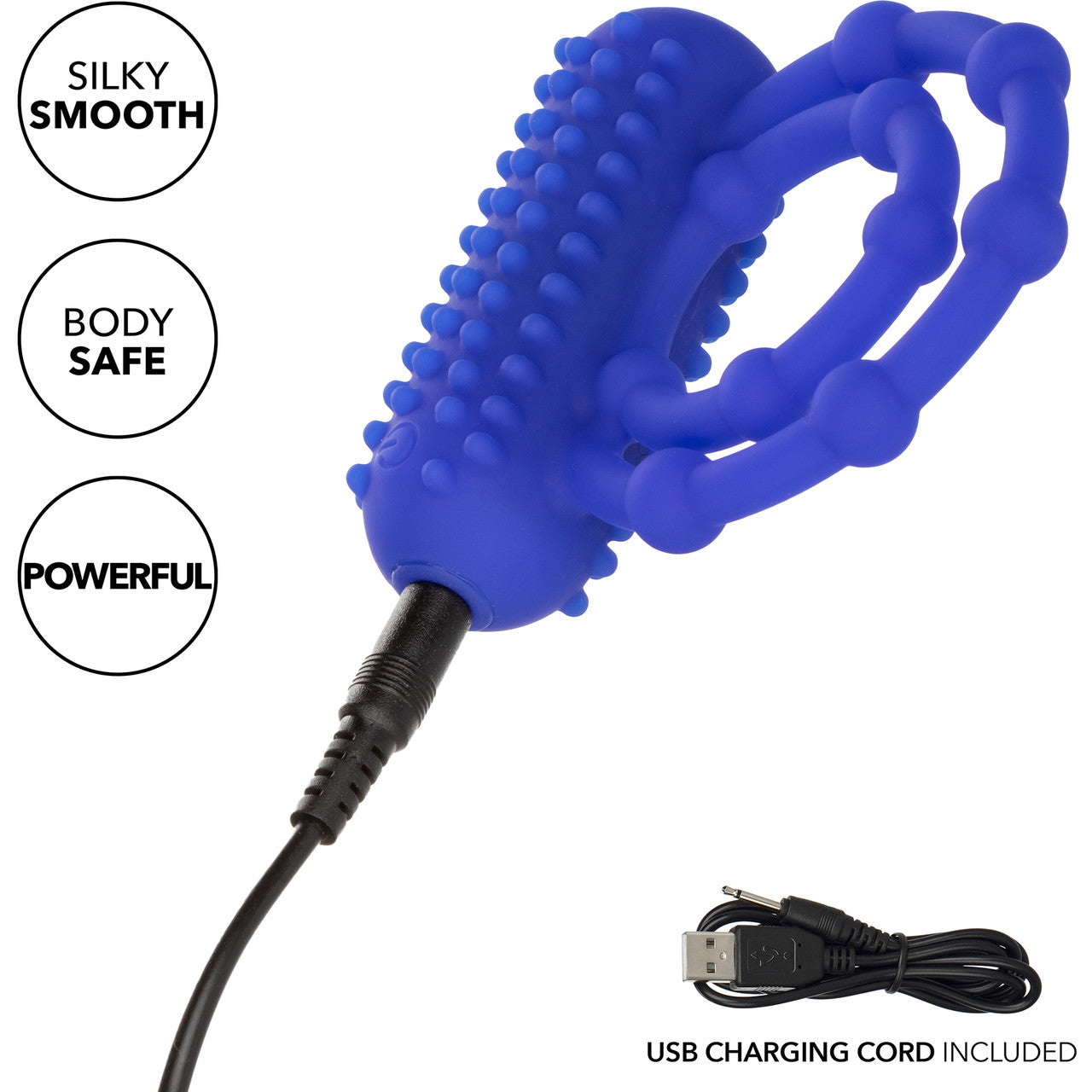 Silicone Rechargeable 10 Bead Maximus Vibrating Cock Ring By CalExotics