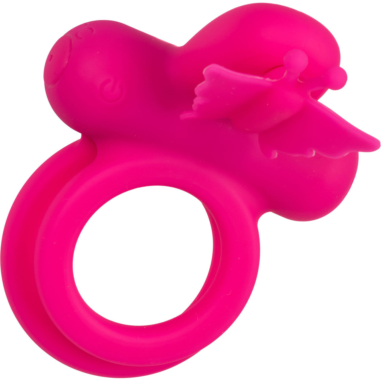 Silicone Rechargeable Dual Butterfly Couples Vibrating Cock Ring By CalExotics - Pink