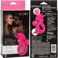 Silicone Rechargeable Dual Butterfly Couples Vibrating Cock Ring By CalExotics - Pink