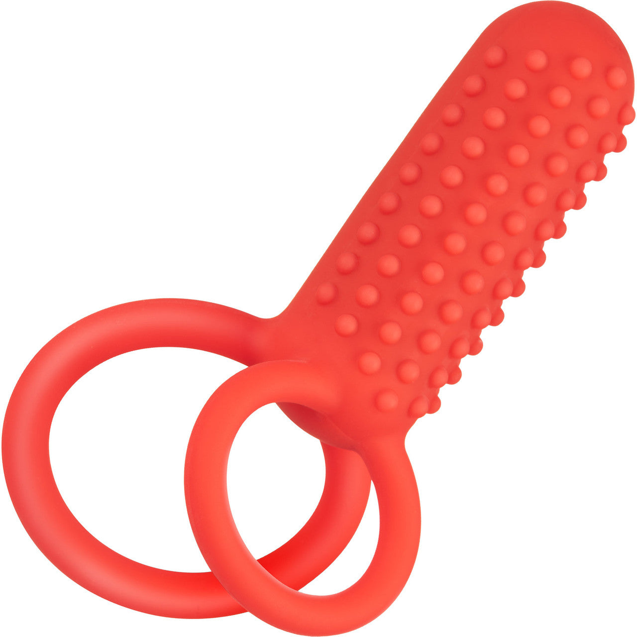 Silicone Rechargeable Vertical Dual Enhancer Vibrating Cock Ring By CalExotics - Red