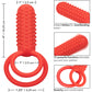 Silicone Rechargeable Vertical Dual Enhancer Vibrating Cock Ring By CalExotics - Red