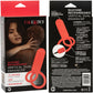 Silicone Rechargeable Vertical Dual Enhancer Vibrating Cock Ring By CalExotics - Red