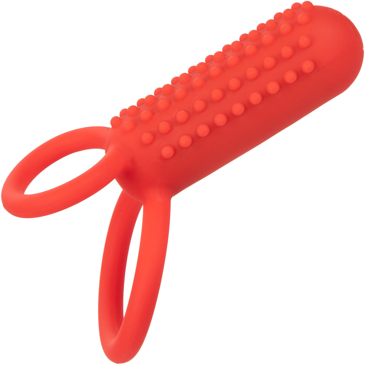 Silicone Rechargeable Vertical Dual Enhancer Vibrating Cock Ring By CalExotics - Red