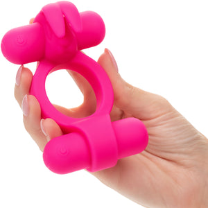 Silicone Rechargeable Rockin’ Rabbit® Vibrating Cock Ring By CalExotics