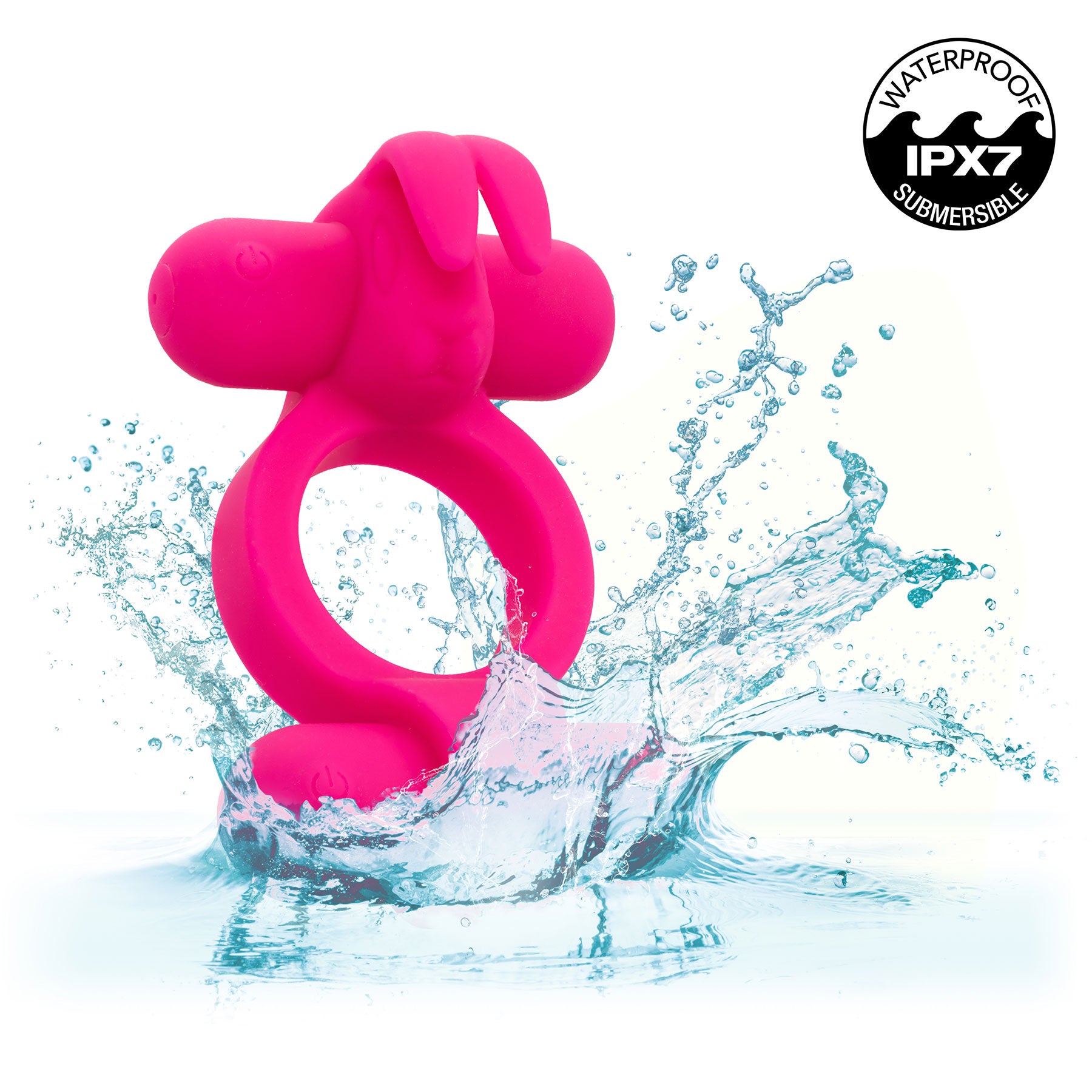 Silicone Rechargeable Rockin’ Rabbit® Vibrating Cock Ring By CalExotics