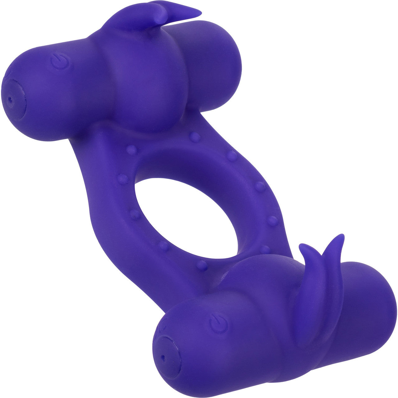 Silicone Rechargeable Triple Orgasm Enhancer Vibrating Cock Ring By CalExotics - Purple