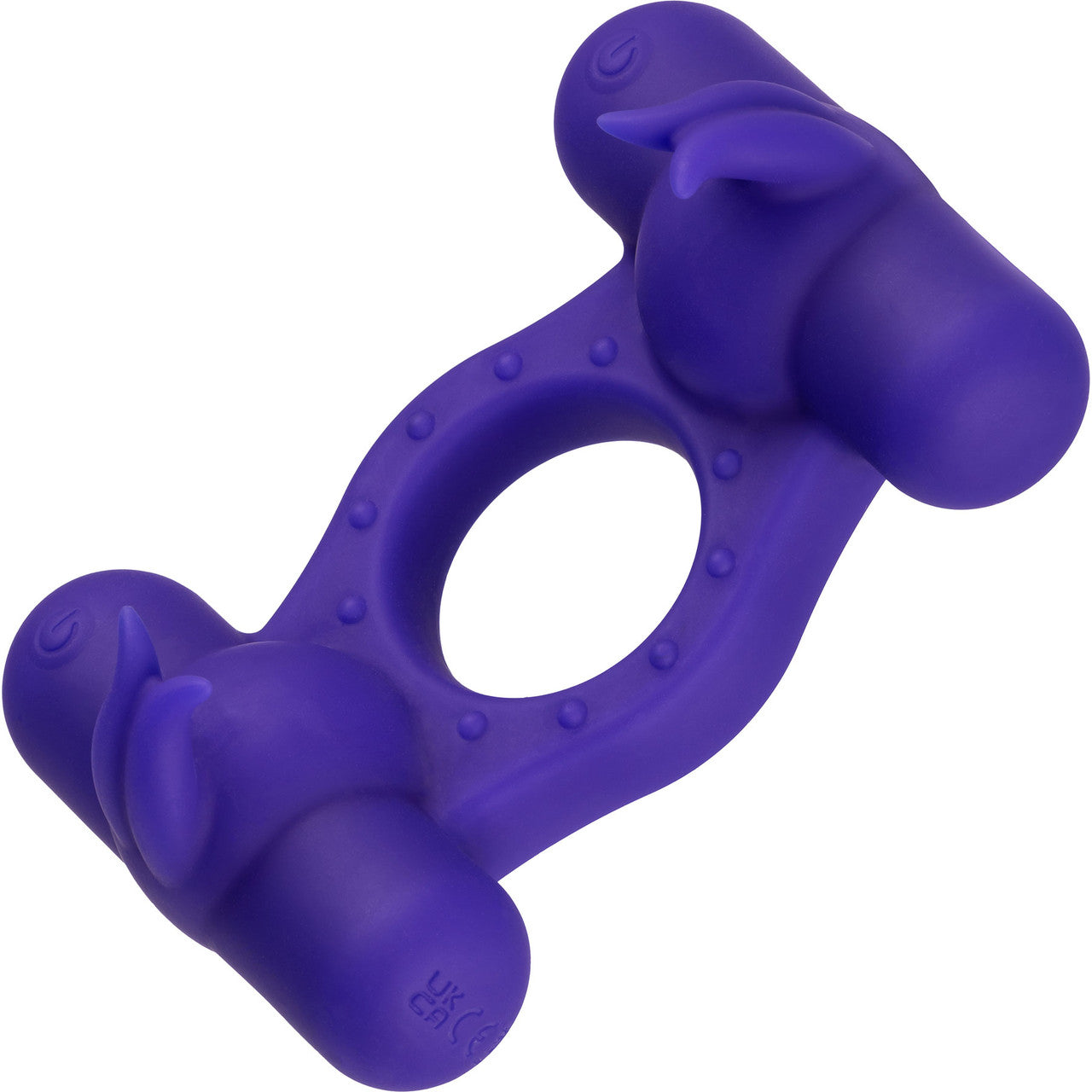 Silicone Rechargeable Triple Orgasm Enhancer Vibrating Cock Ring By CalExotics - Purple