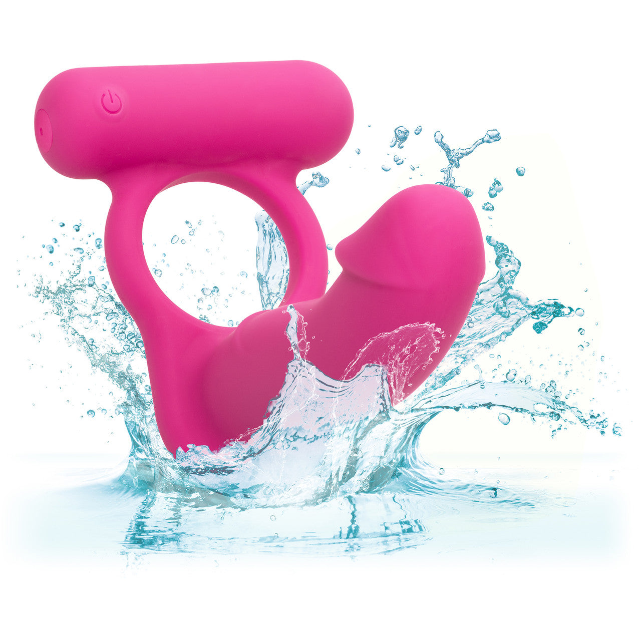 Silicone Rechargeable Double Diver Vibrating Cock Ring By CalExotics