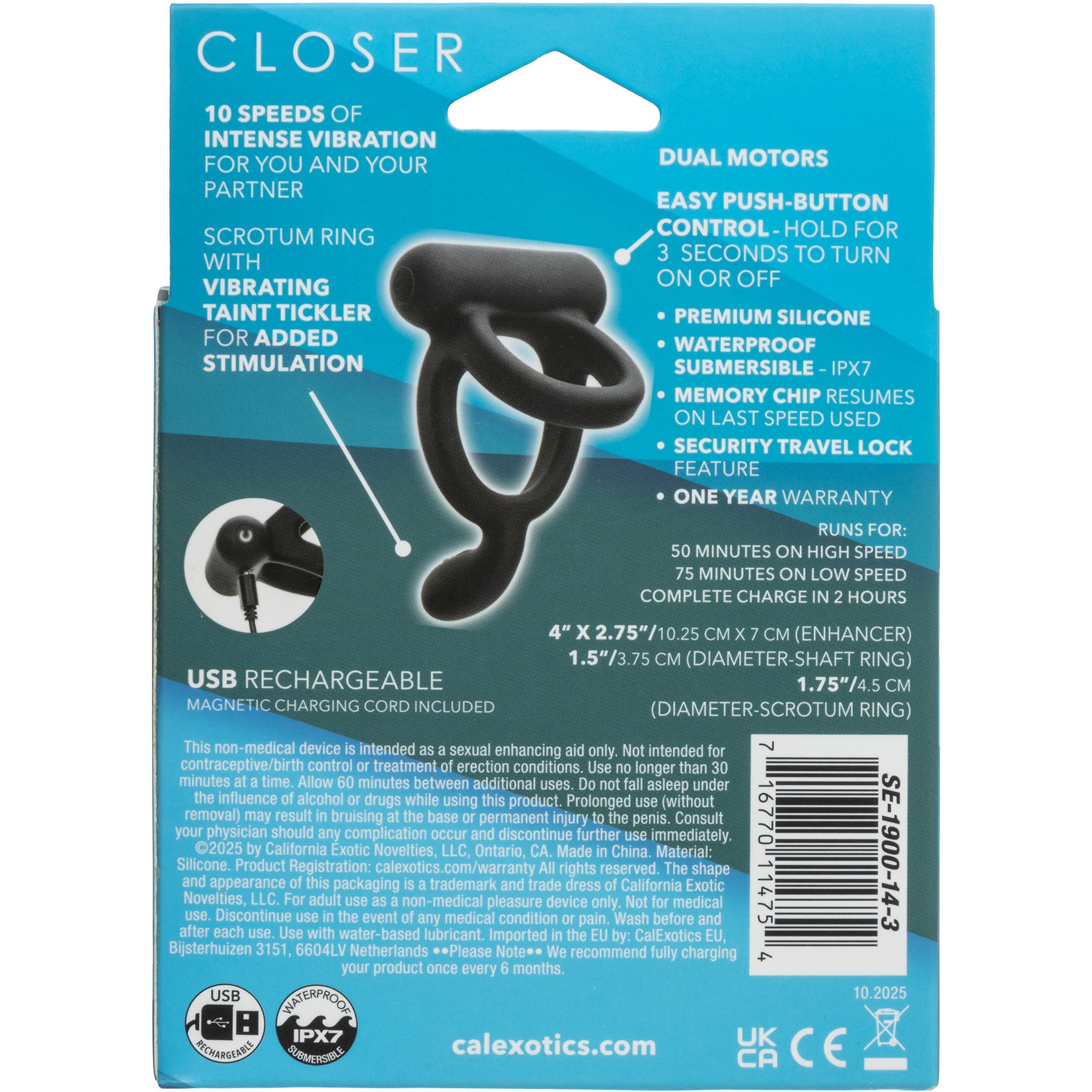 Closer™ Caress Intimate Vibrating Silicone Cock & Ball Ring