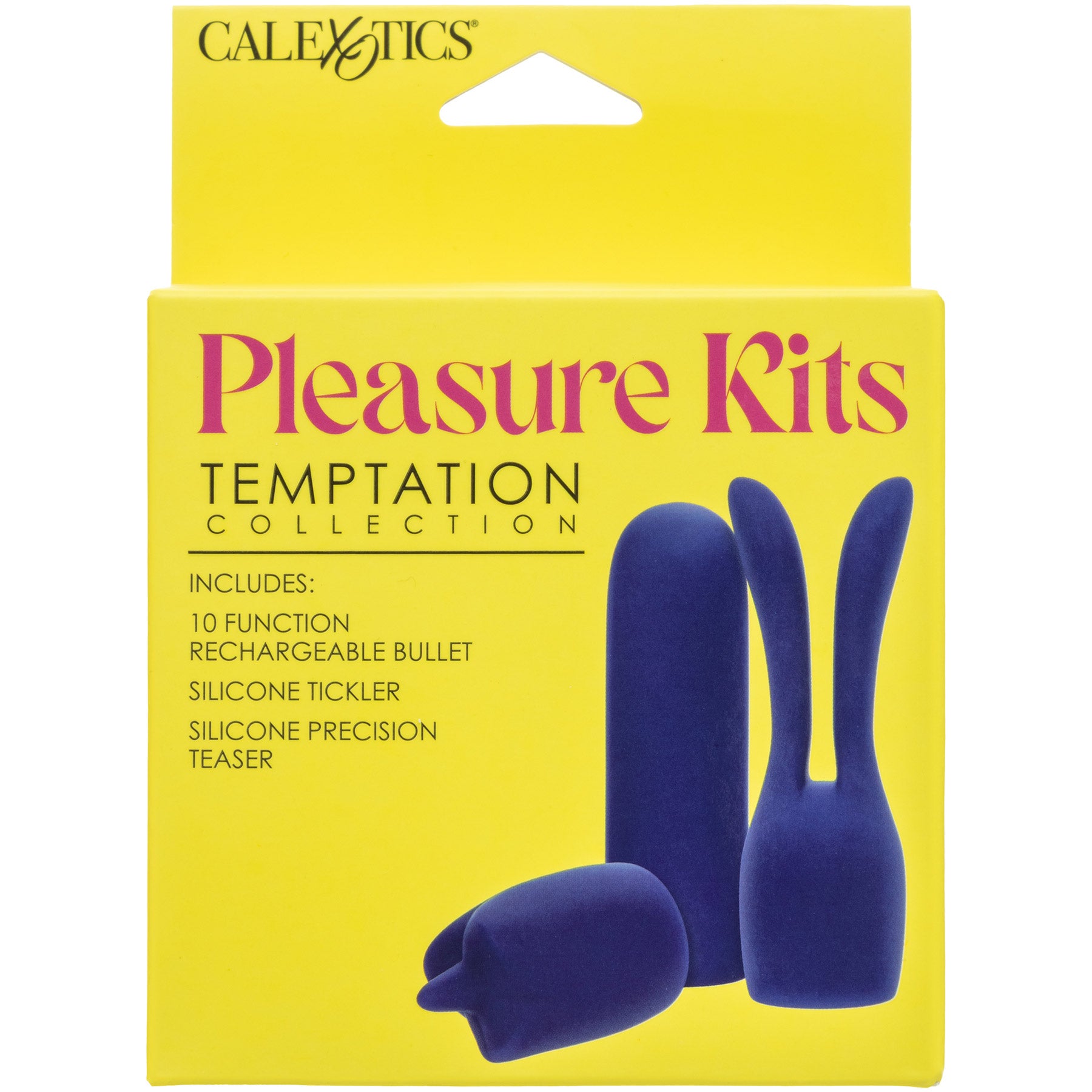 Pleasure Kits 3 Piece Temptation Collection Vibrating Bullet With Silicone Attachments
