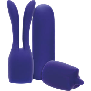 Pleasure Kits 3 Piece Temptation Collection Vibrating Bullet With Silicone Attachments