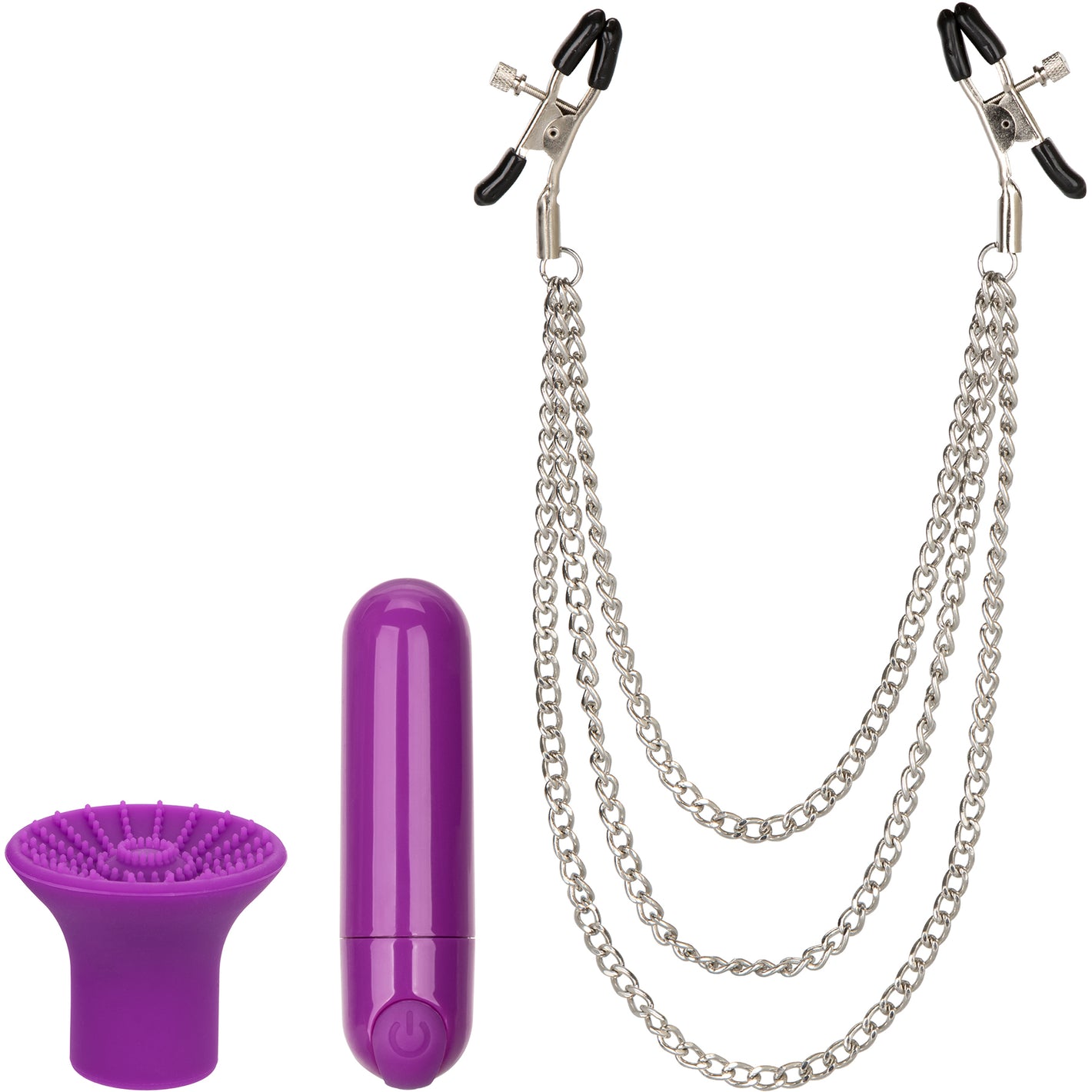 Pleasure Kits Passion Collection With Bullet, Nipple Clamps & Nipple Teaser By CalExotics
