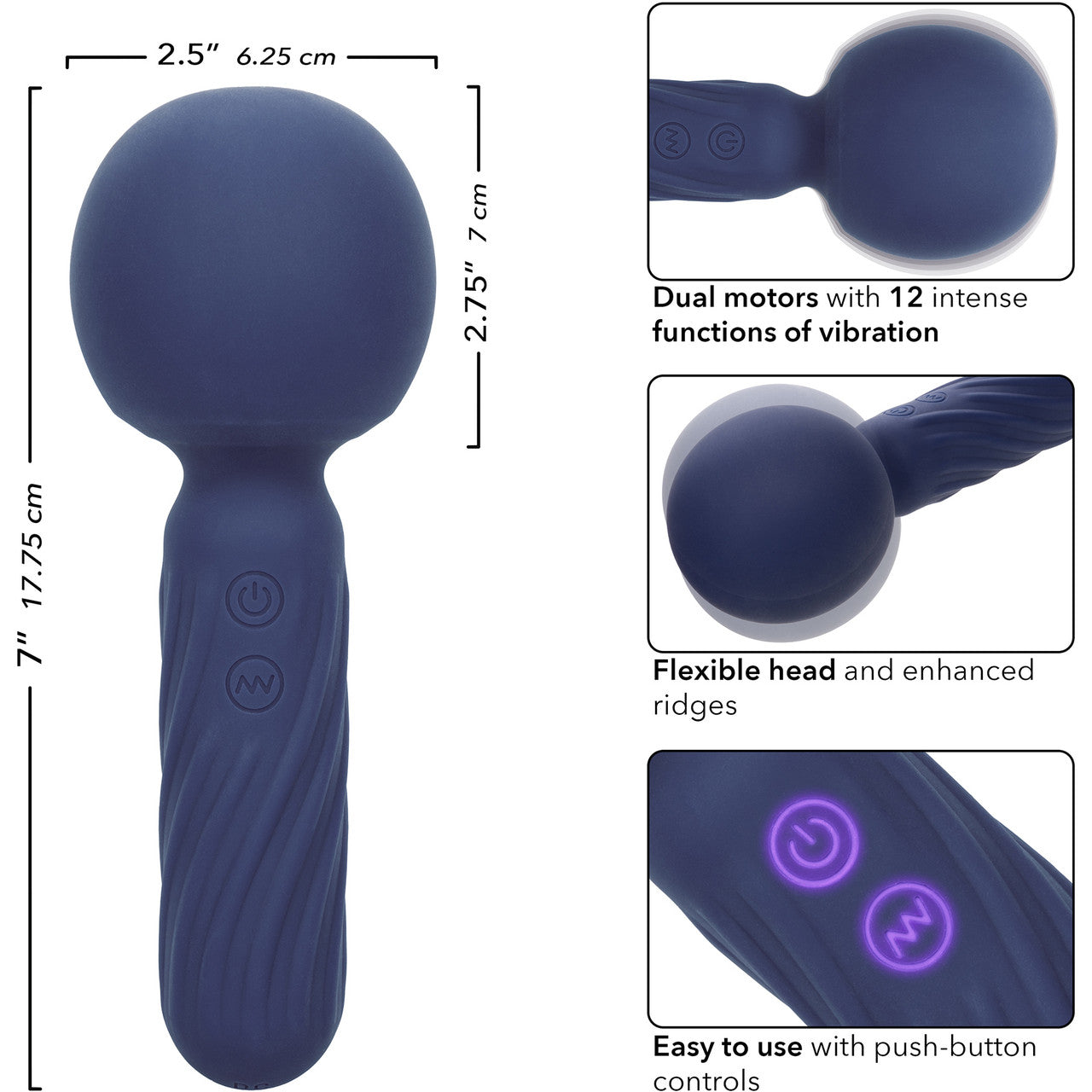 Charisma Seduction Rechargeable Waterproof Silicone Mini Wand Vibrator By CalExotics