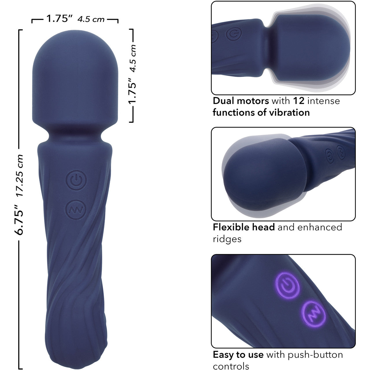 Charisma Allure Rechargeable Waterproof Silicone Dual Motor Mini Wand Vibrator By CalExotics