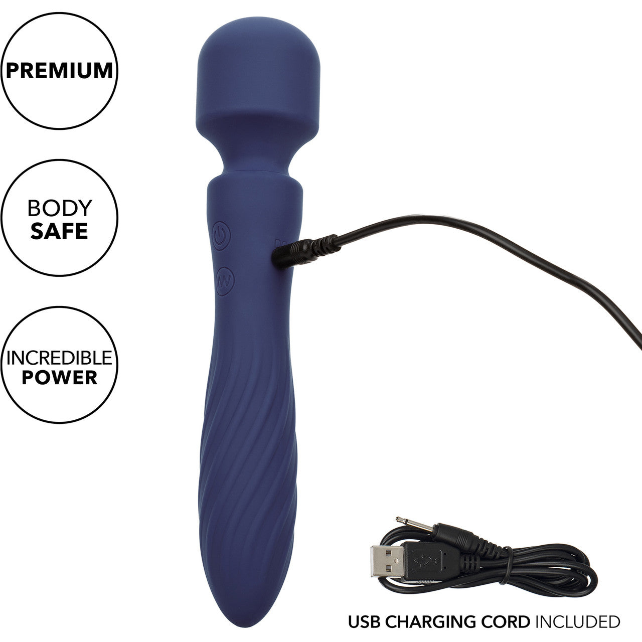 Charisma Mystique Rechargeable Waterproof Silicone Dual Motor Wand Style Vibrator By CalExotics