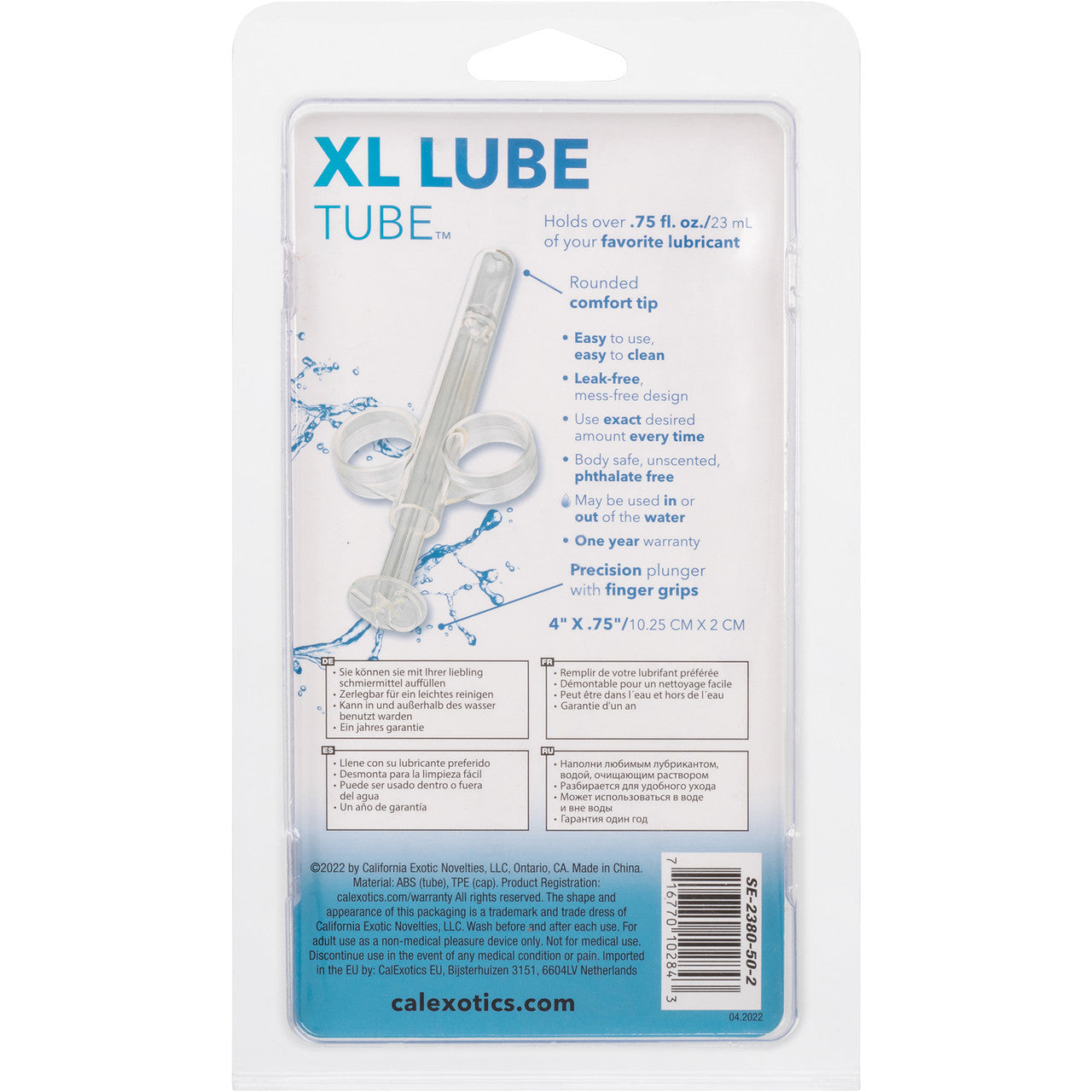 Lube Tube XL Lubricant Applicator By CalExotics - Clear