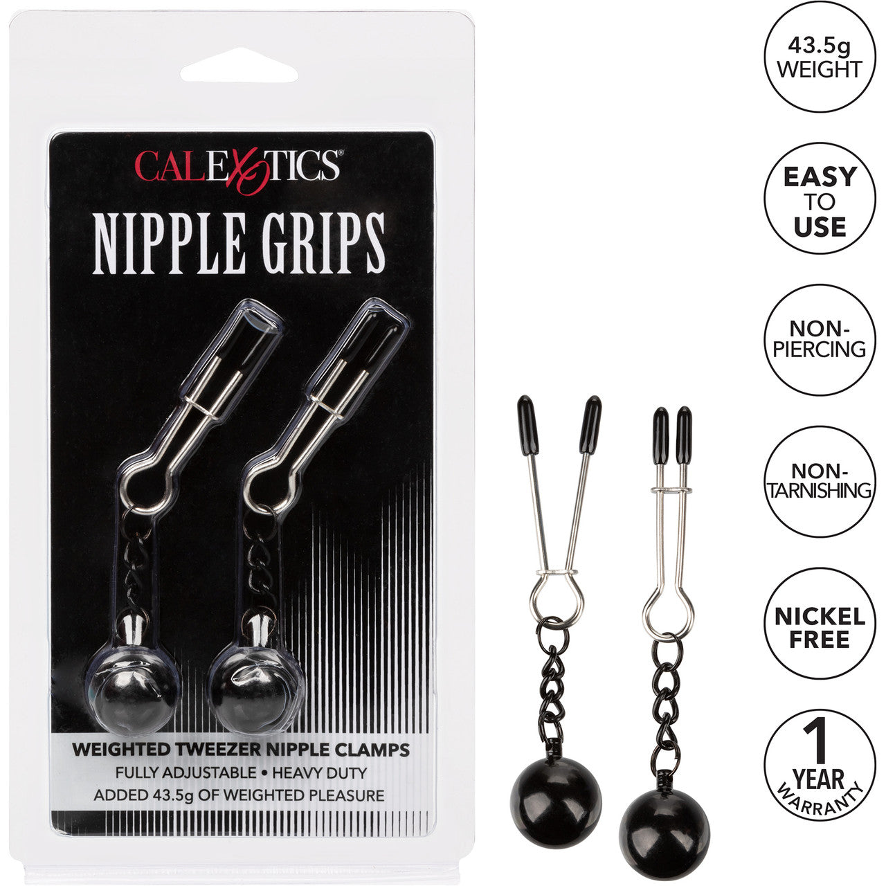 Nipple Grips Weighted Tweezer Nipple Clamps By CalExotics