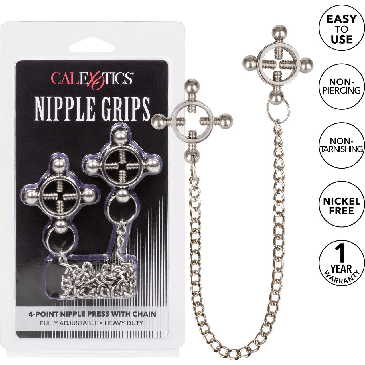 Nipple Grips 4-Point Nipple Press with Chain By CalExotics